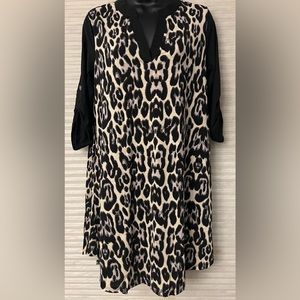 White Birch Fierce Look Leopard Print Dress Size S